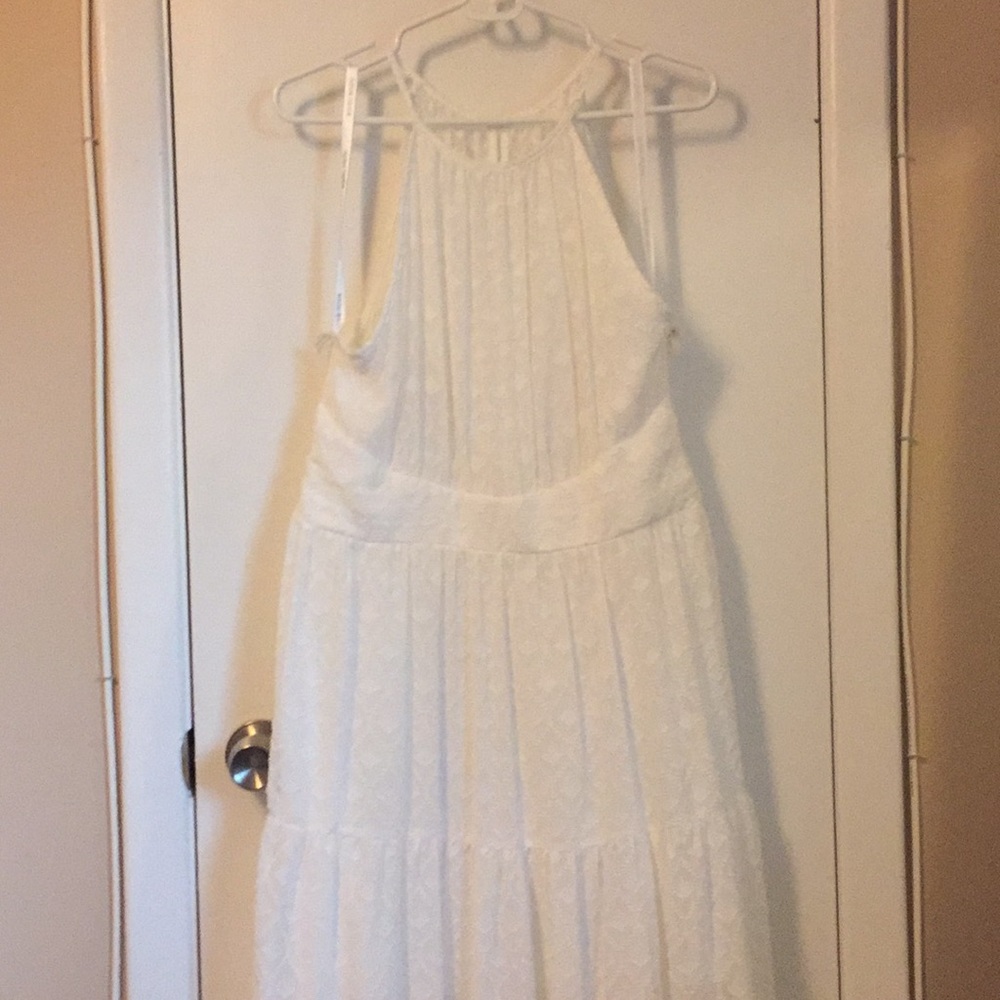 White sheer floor length dress